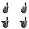 Service Caster 4'' Thermoplastic Rubber Wheel Swivel 1-1/8'' Expanding Stem Caster Set 2 Brakes, 4PK SCC-EX20S414-TPRB-2-PLB-2-118 - alternate 1